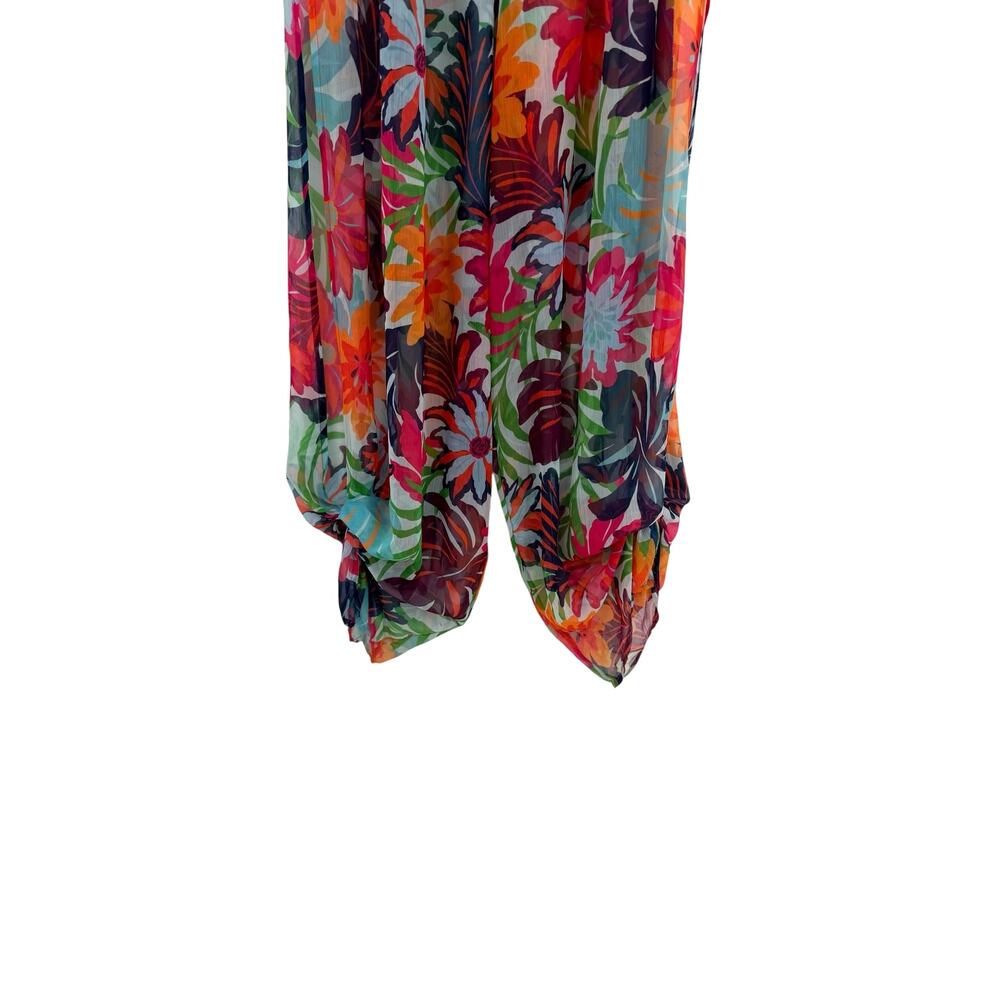 Ramy Brook Lancaster Floral Wide Leg Slit Pants Tassel Tie Size Medium - Picture 6 of 13